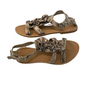 The limited | snake skin pattern ruffle sandals size 8